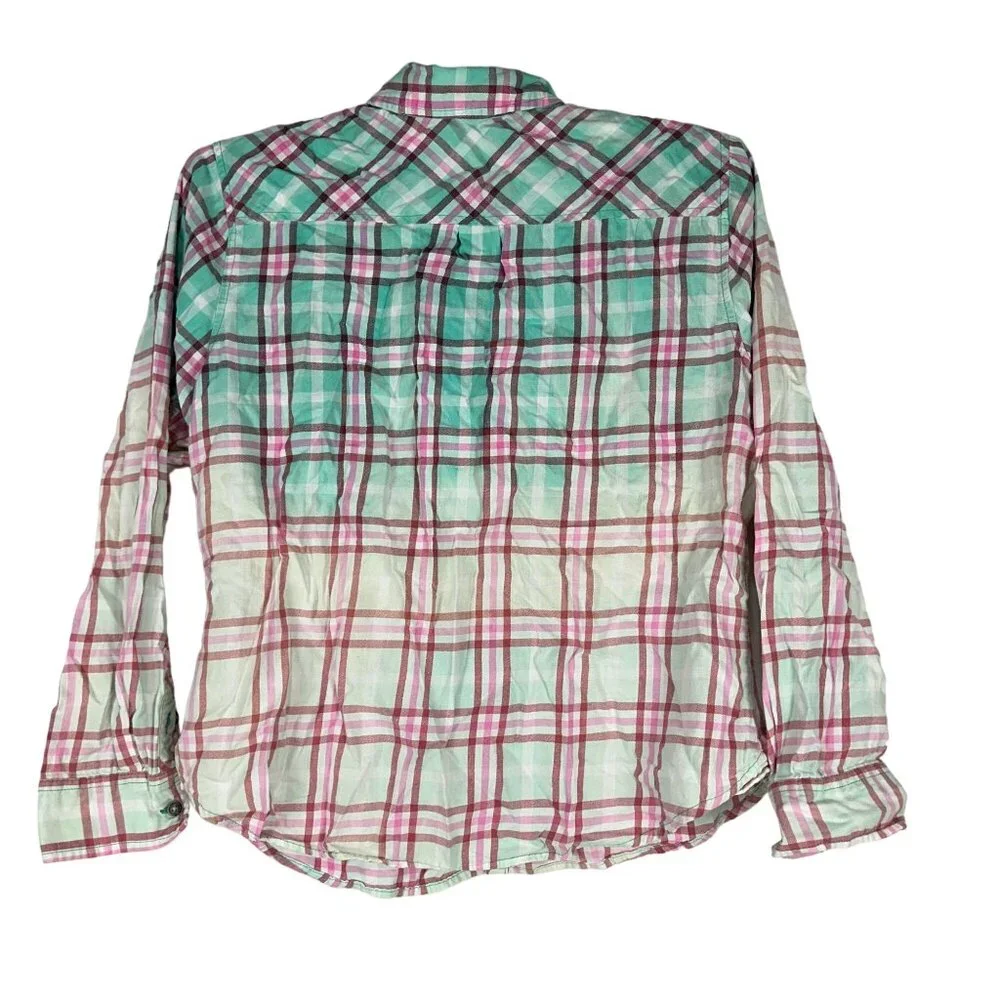 Croft & Barrow Women's XL Plaid Button-Down Shirt 100% Cotton